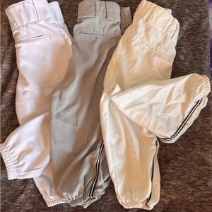 3 Kids Baseball Pants - White & Gray